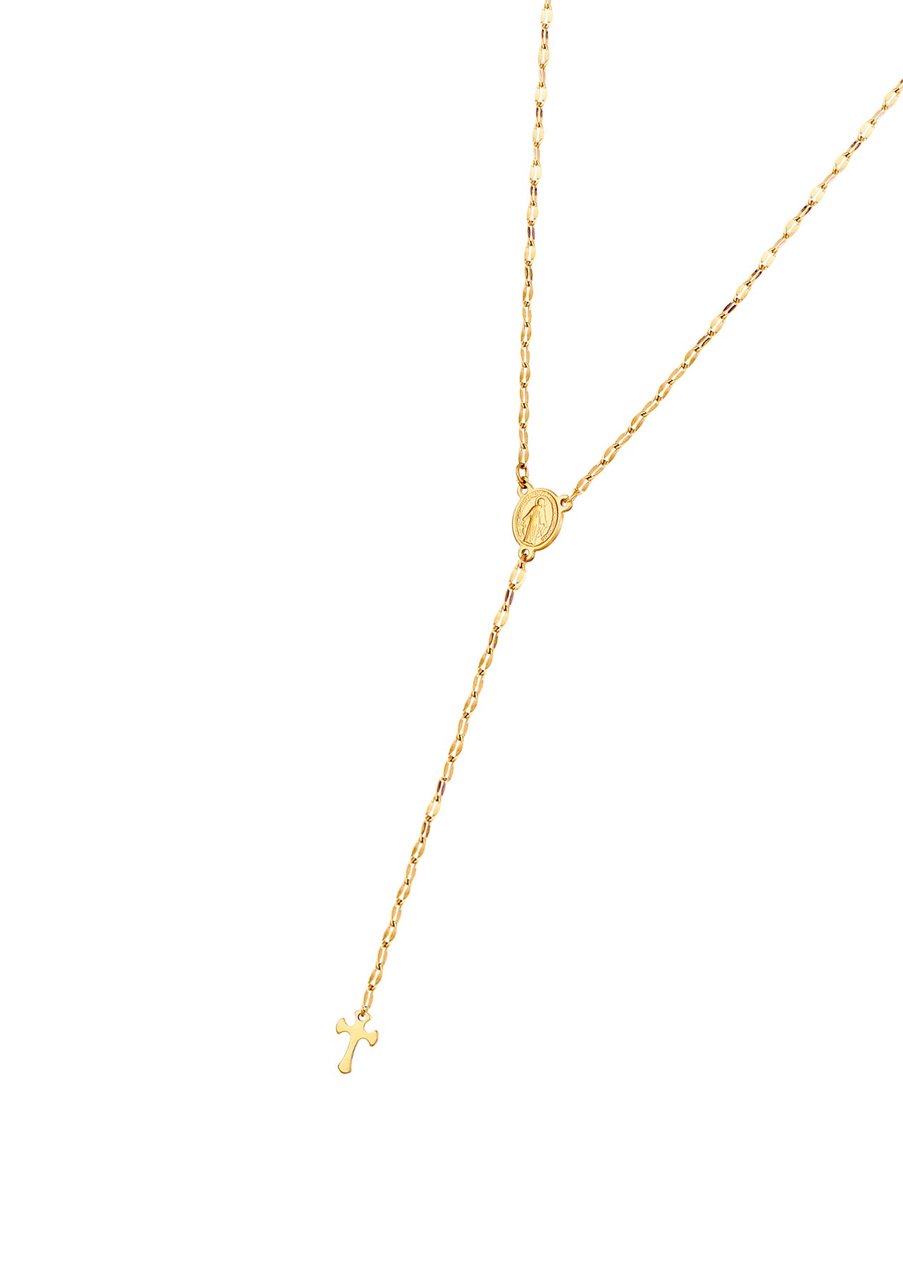 Martina Cross Long Chain Necklace - Lariat Extra Long