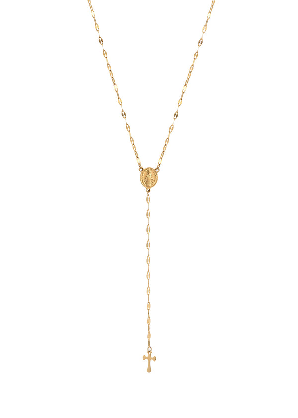 Martina Cross Long Chain Necklace - Lariat Extra Long