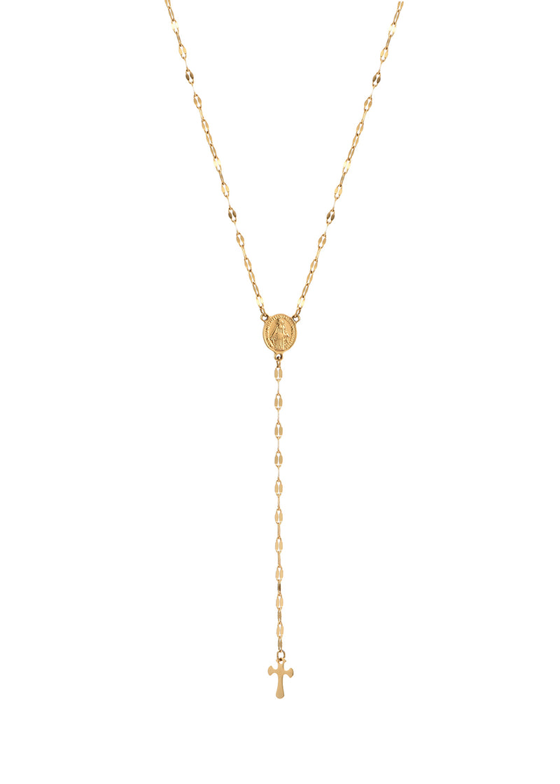 Martina Cross Long Chain Necklace - Lariat Extra Long