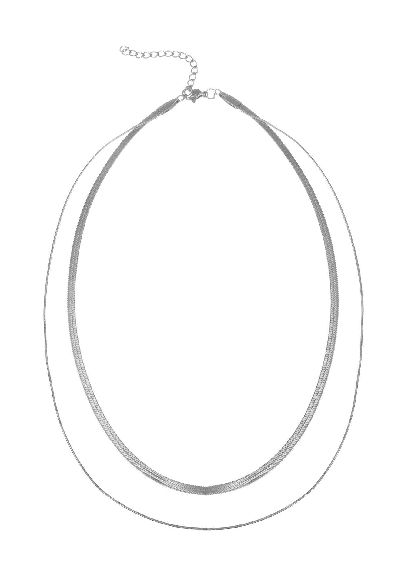 Free Faya Silver Double-Layer Necklace