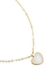 Emily White Agate Heart Necklace