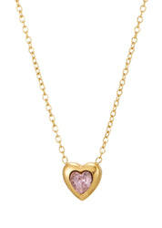 Collar de amor con corazón dorado rosa de Savannah