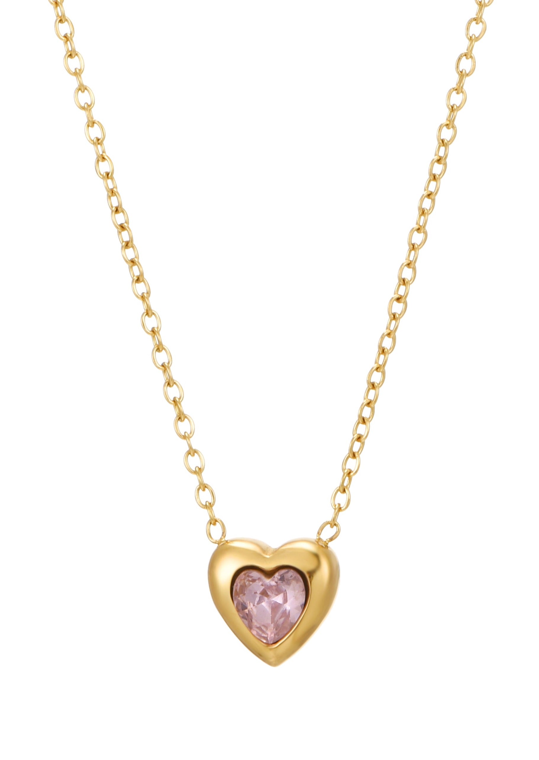 Collar de amor con corazón dorado rosa de Savannah