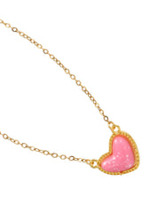 Alma Pink Love Golden Necklace