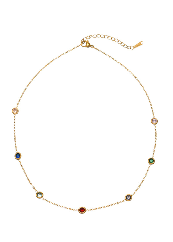 Antonella Colorful Golden Necklace