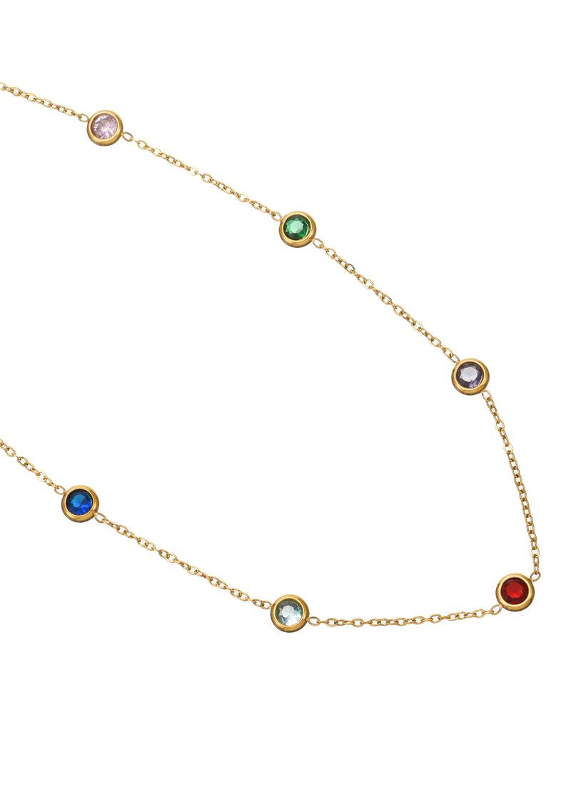 Antonella Colorful Golden Necklace