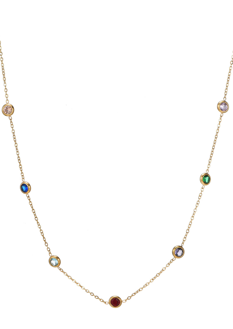 Antonella Colorful Golden Necklace