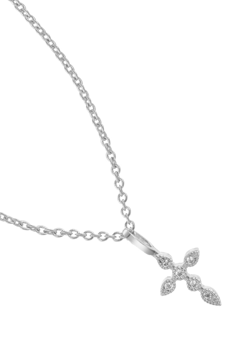 Rango Diamond Cross Silver Necklace