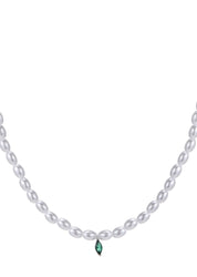 Octaevo Green Stone Pearl Necklace