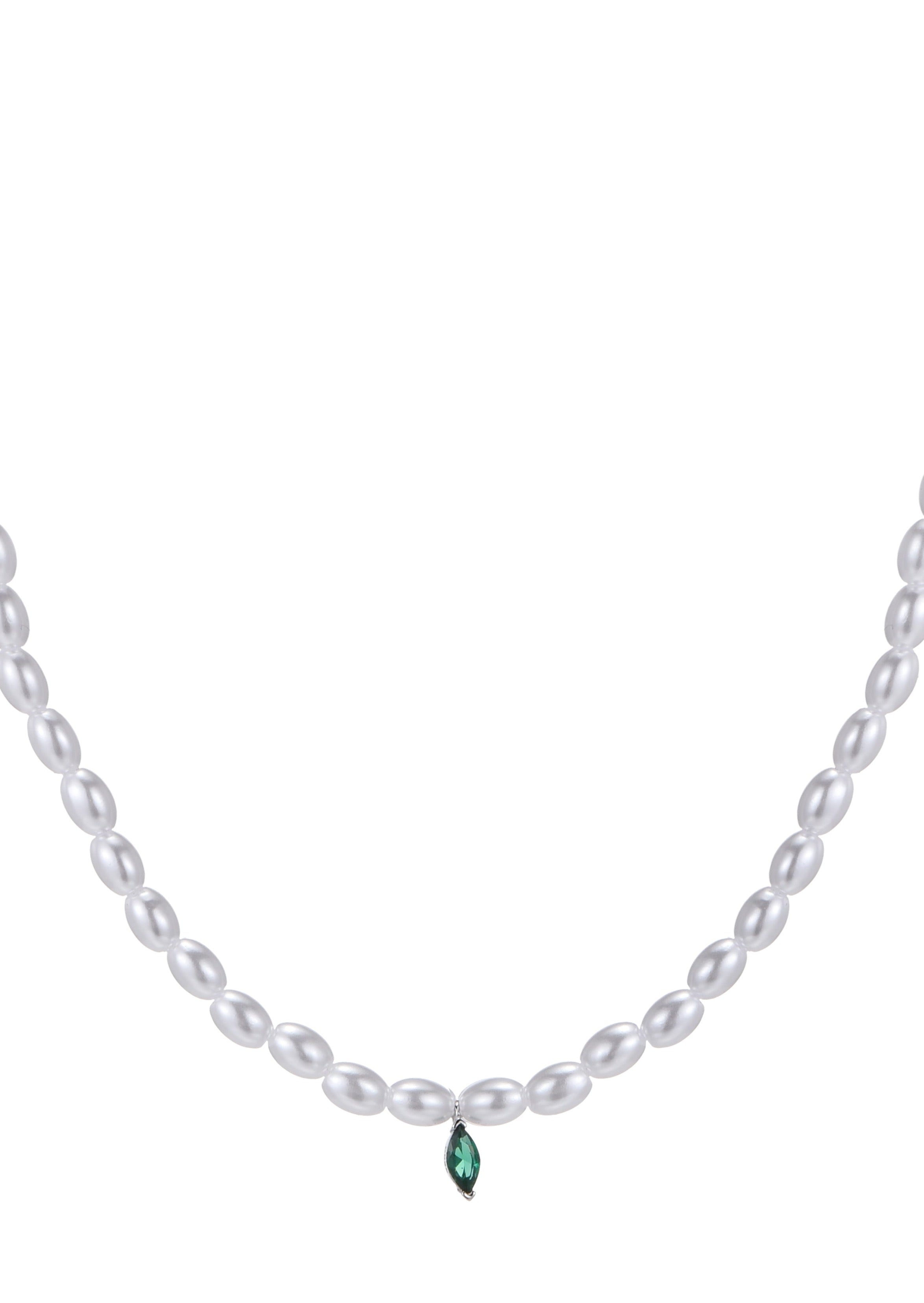 Octaevo Green Stone Pearl Necklace