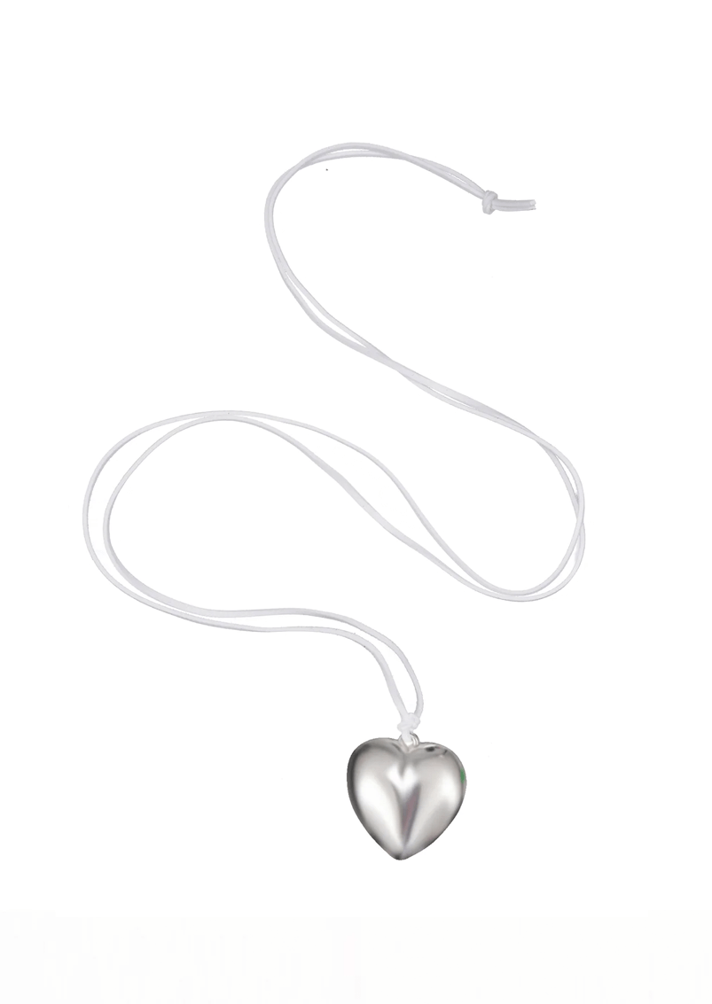 Isabelle White Velvet Heart Necklace