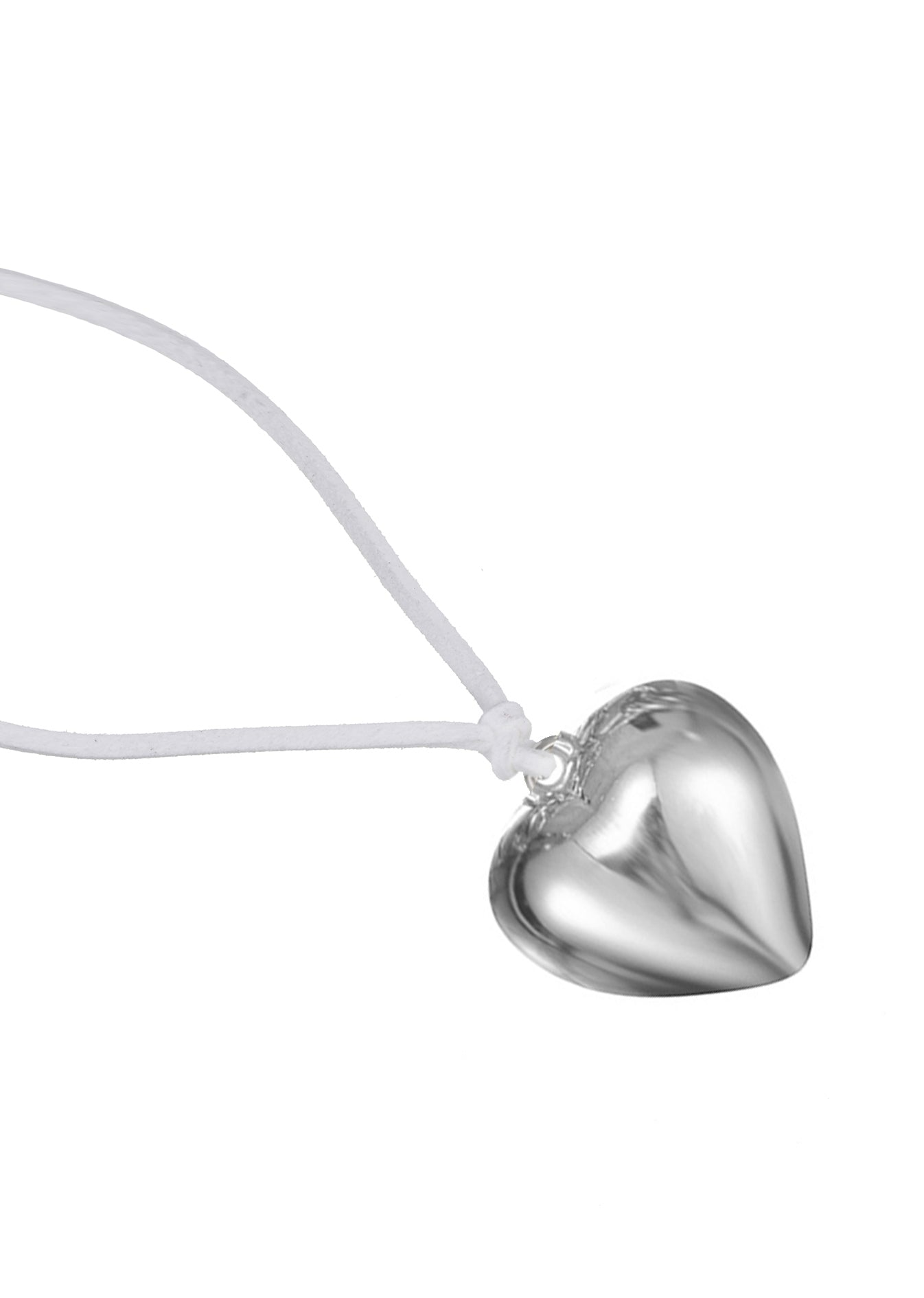 Collar de corazón de terciopelo blanco Isabelle