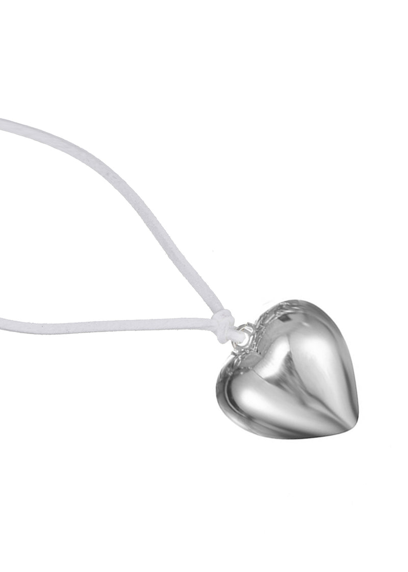 Isabelle White Velvet Heart Necklace