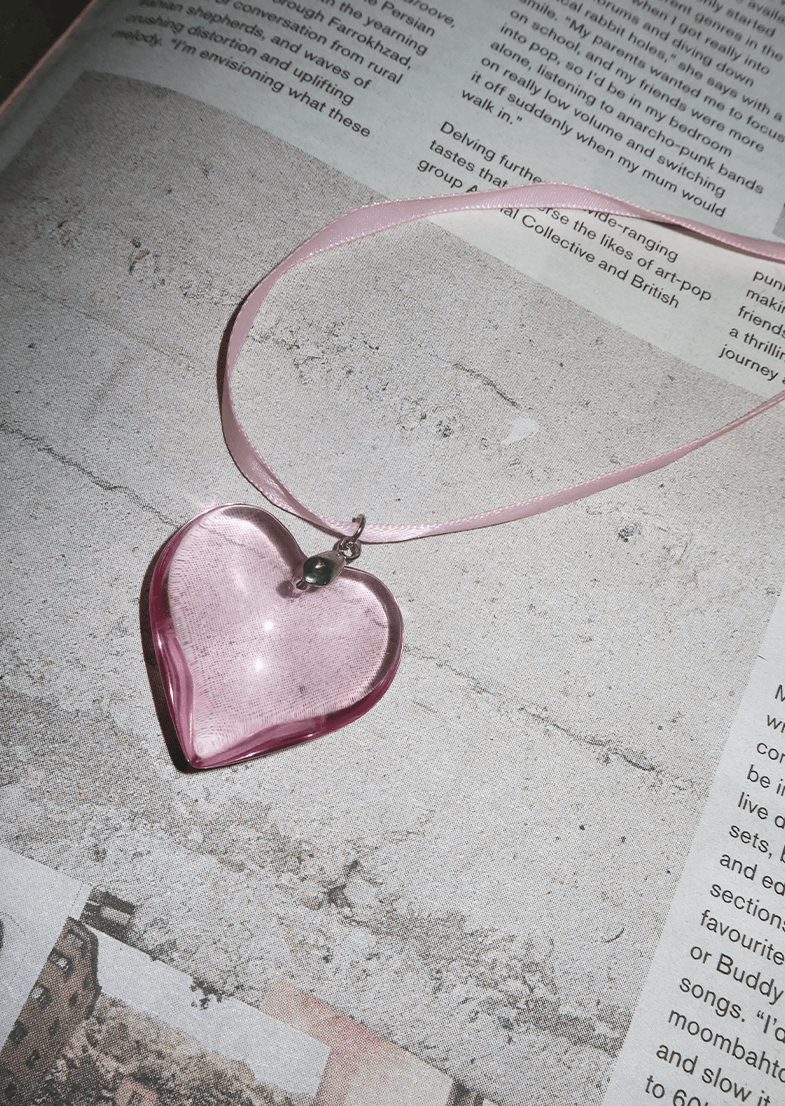 Isabelle Pink Dream Velvet Heart Necklace