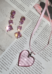 Isabelle Pink Dream Velvet Heart Necklace