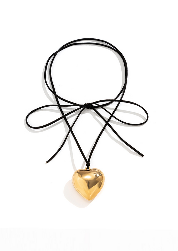 Isabelle Golden Velvet Heart Necklace