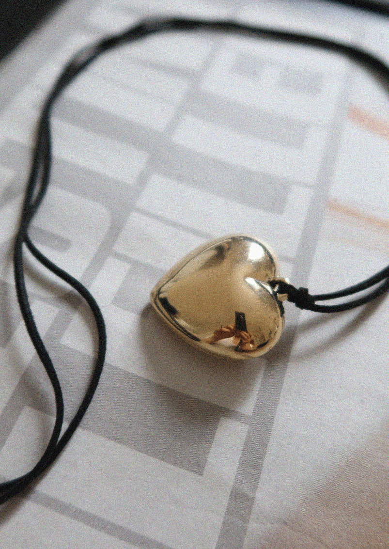 Isabelle Golden Velvet Heart Necklace