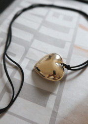 Isabelle Golden Velvet Heart Necklace