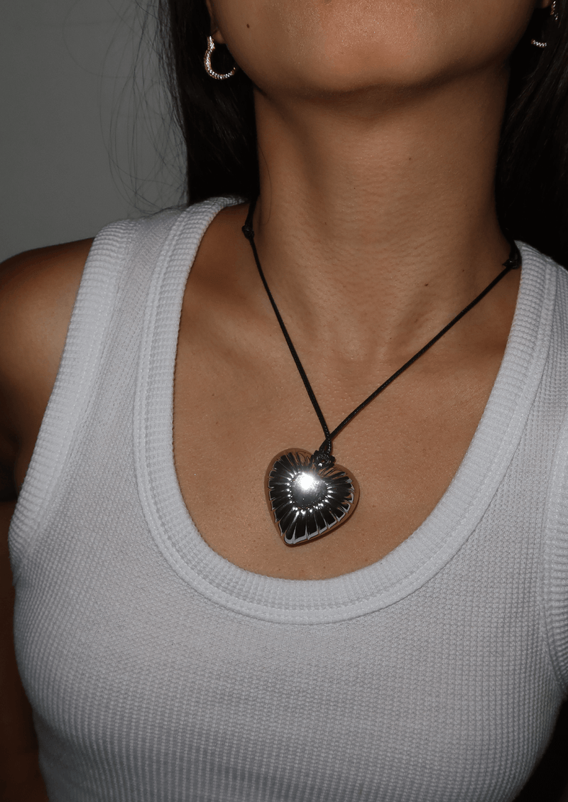 Lili at Disco Heart Necklace