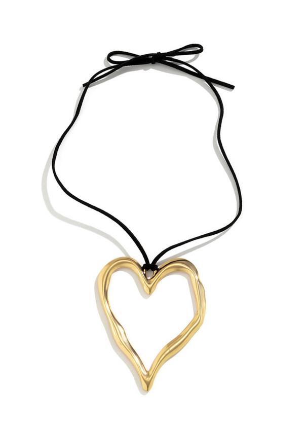 Melissa Hand Draw Golden Heart XL Necklace