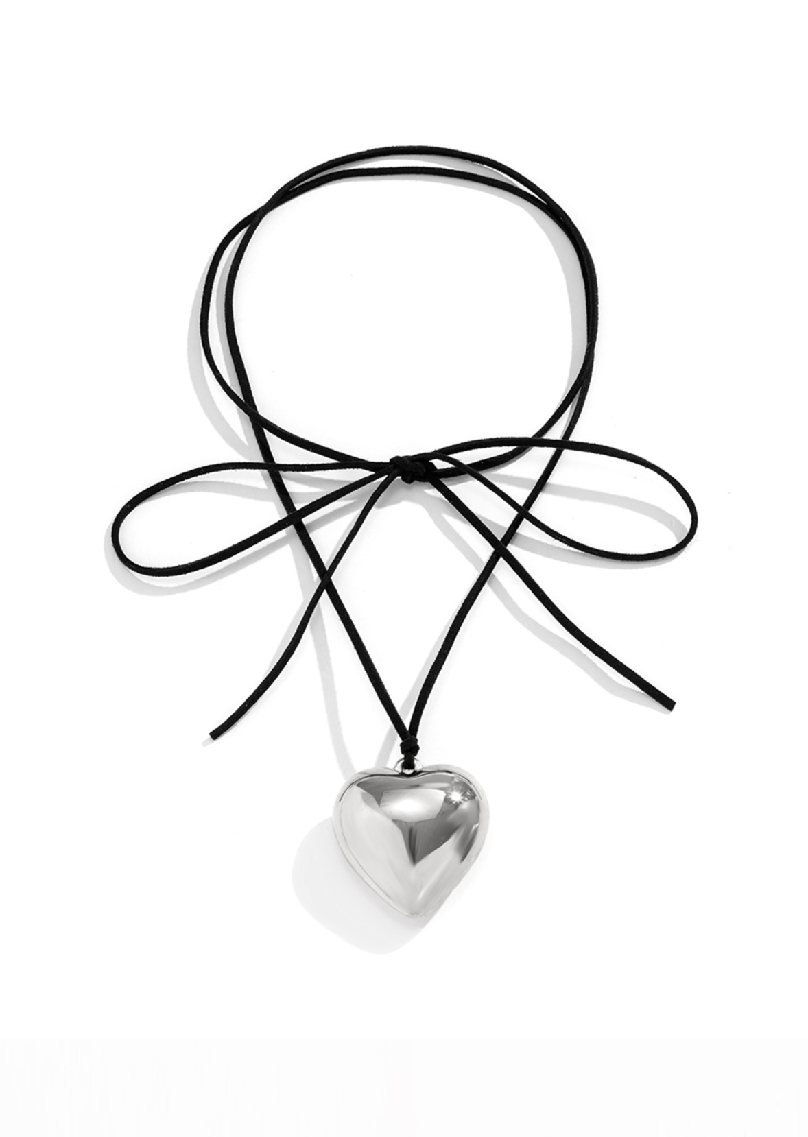 Isabelle Silver Velvet Heart Necklace