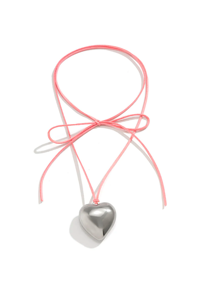 Isabelle Silver Velvet Heart Necklace
