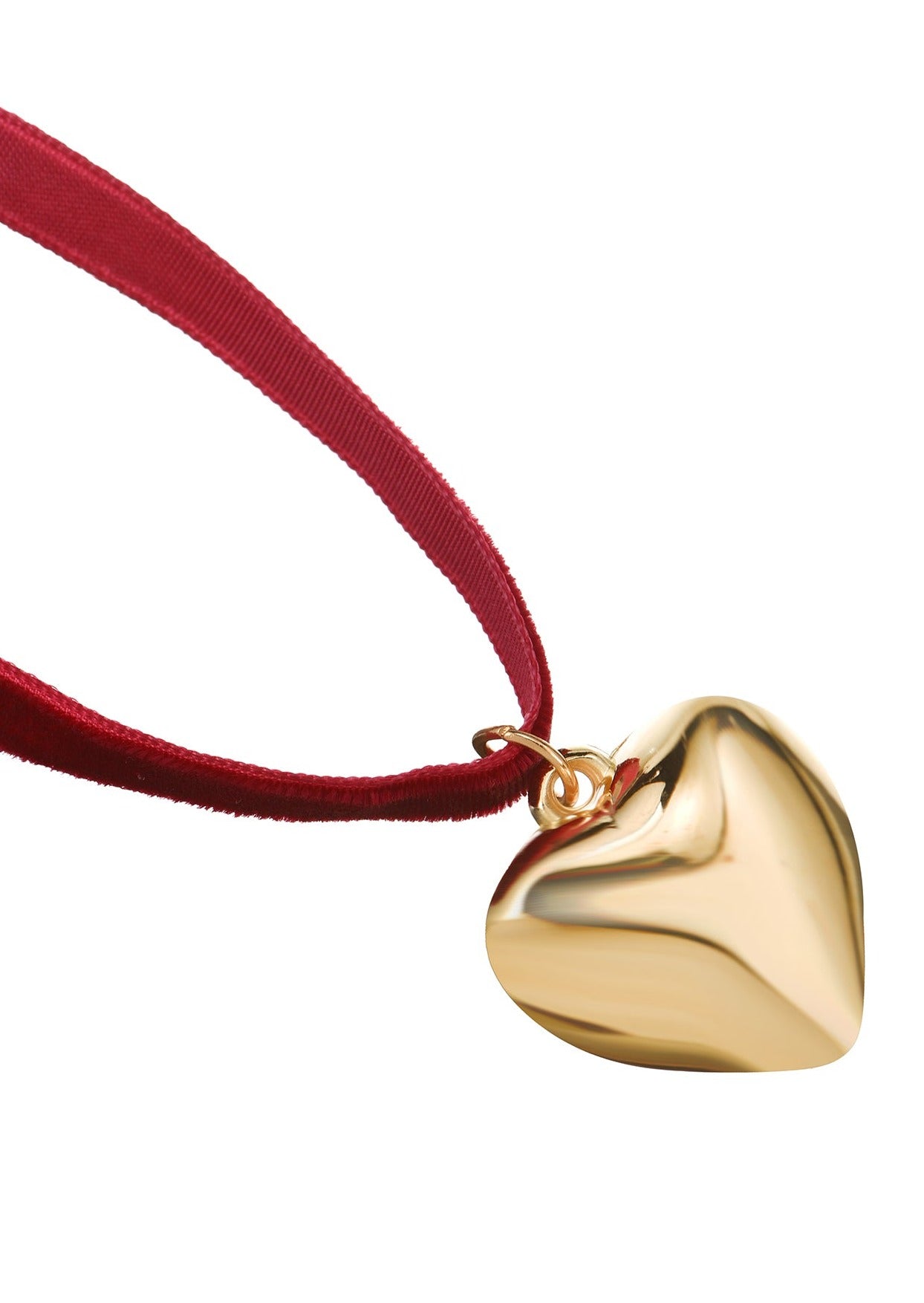 Isabelle In Bordeaux Love Velvet Golden Necklace