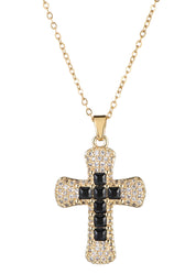 Fabrice Black Cross Necklace