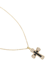 Fabrice Black Cross Necklace