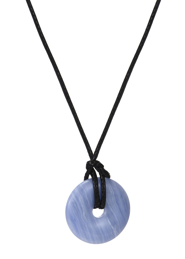 Foufou Charm Cord Necklace - Fortune (Blue Quartzite)