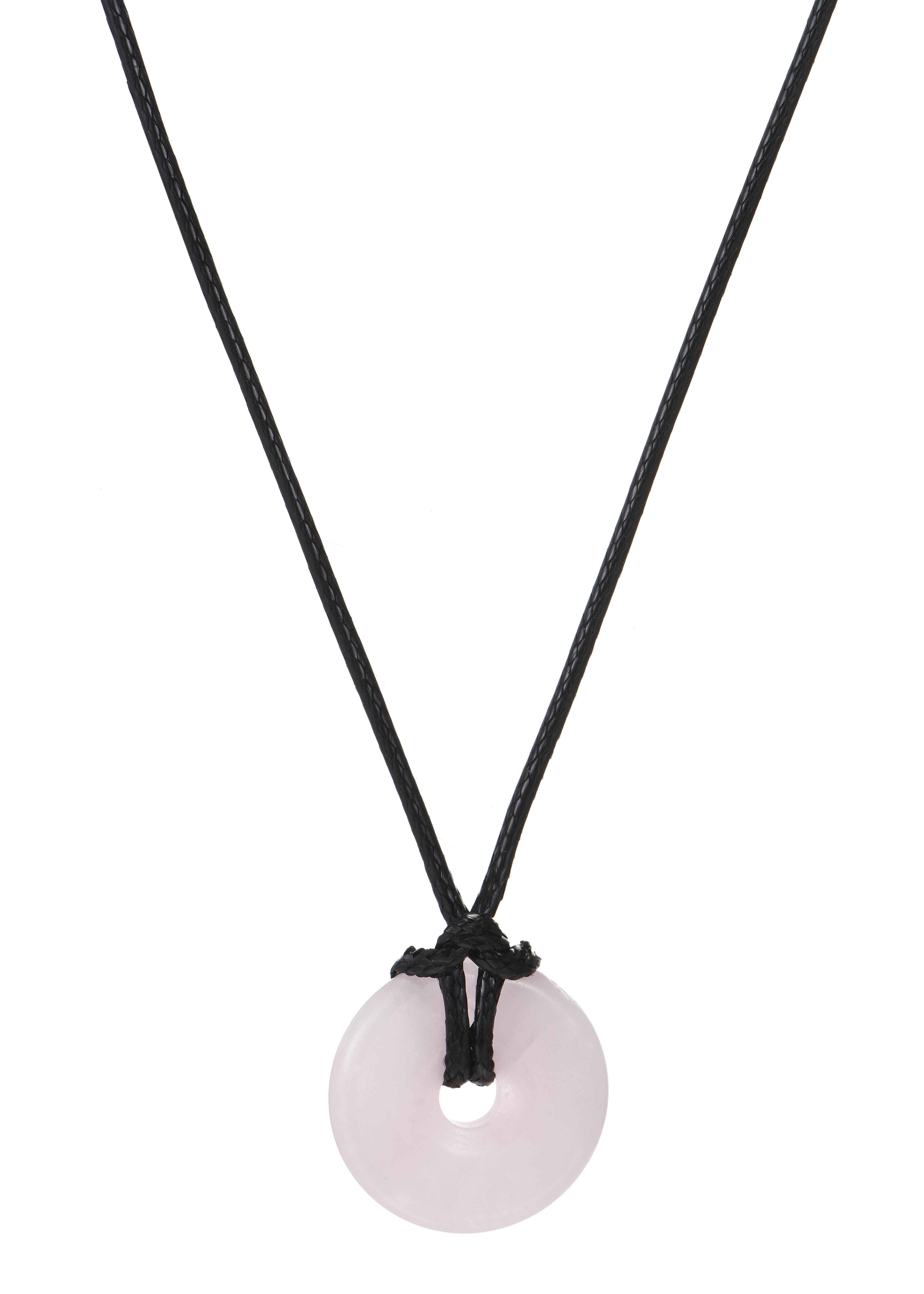 Foufou Charm Cord Necklace - Love (Rose Quartz)