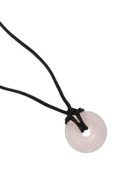 Foufou Charm Cord Necklace - Love (Rose Quartz)