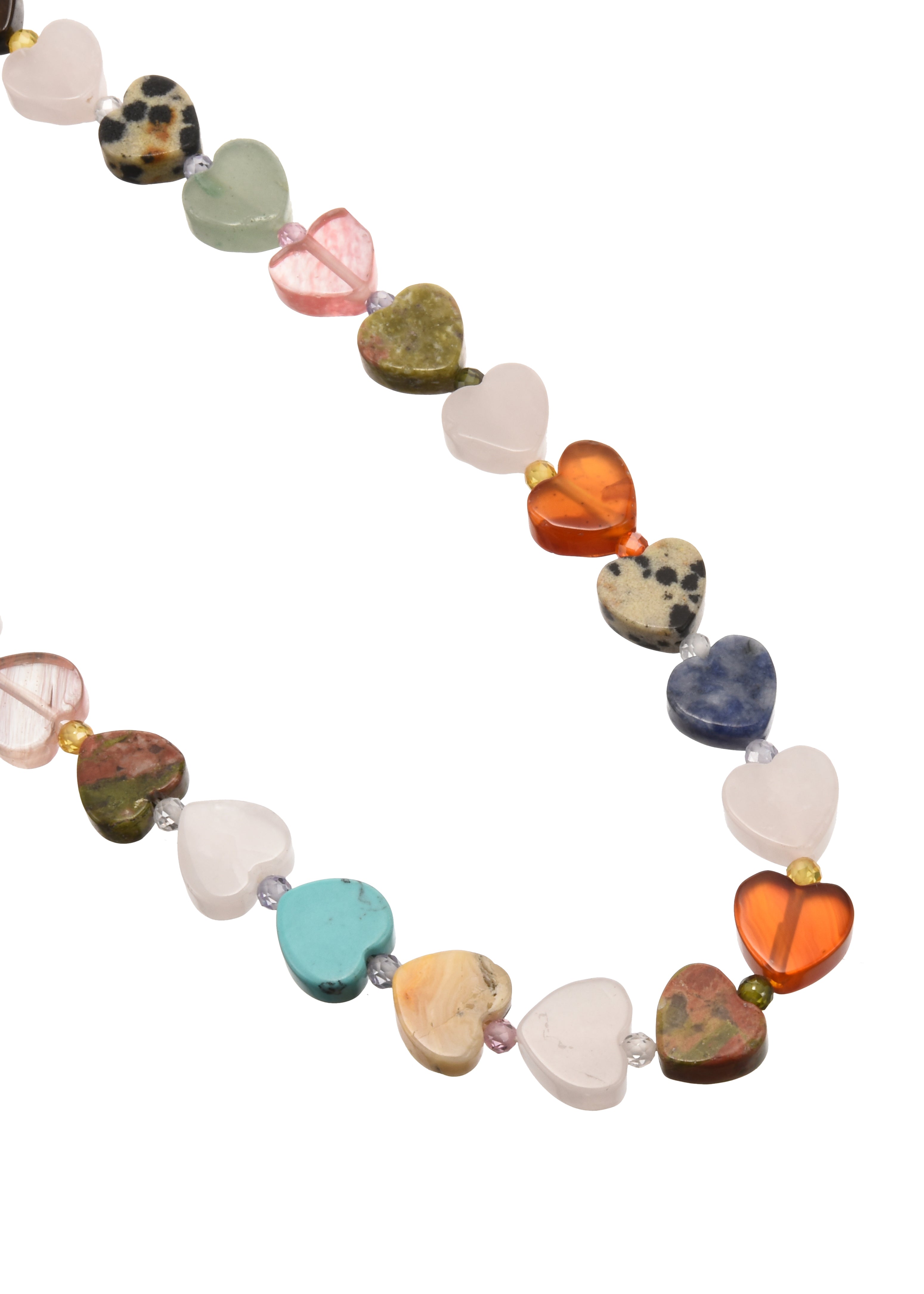 Lola Colorful Natural Stone Heart Necklace