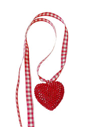 Collar Corazón Rojo Para Niña Roja