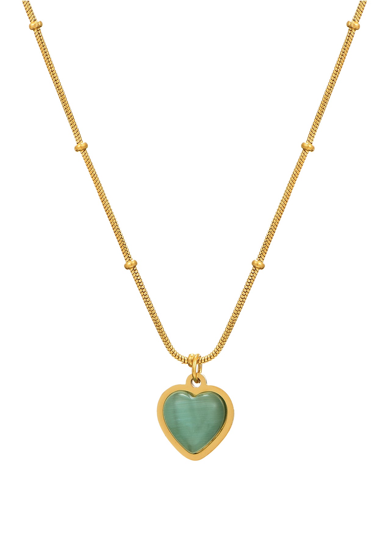 Emily Lam Ice Blue Heart Golden Necklace