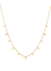 Mina Mini Cross Golden Chain Necklace