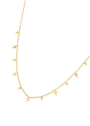 Mina Mini Cross Golden Chain Necklace