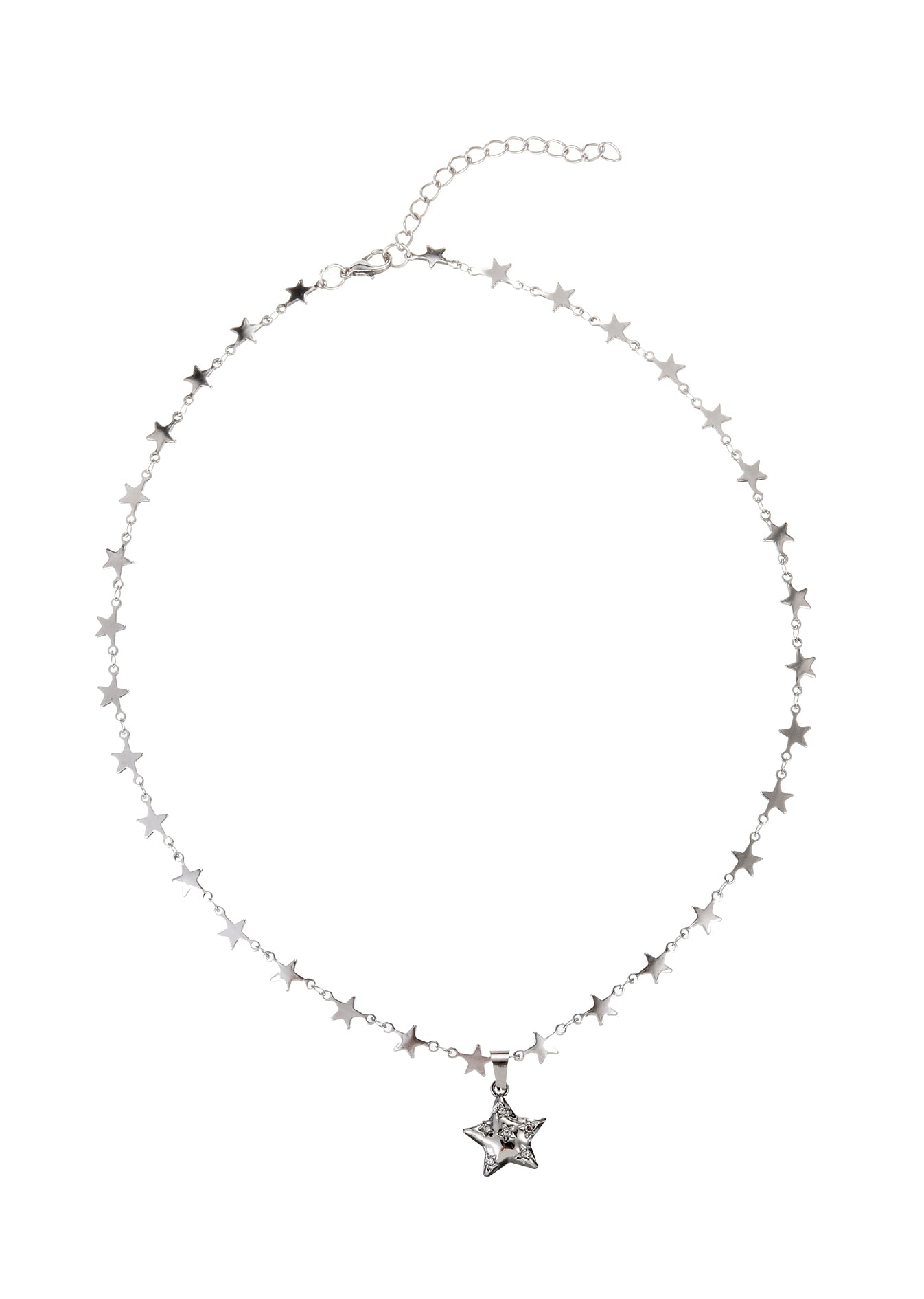 Waterproof Silver Star Necklace for Women – Cute Stainless