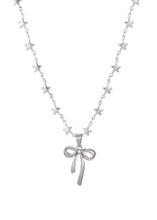 Gina Star Bow Silver Necklace