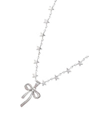 Gina Star Bow Silver Necklace