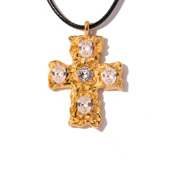 Britt Golden Cross Necklace – Maison Foufou