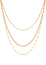 Simple Trio-Layer Golden Chain Necklace