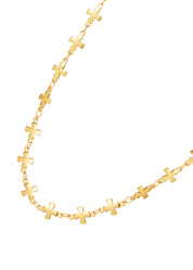 Pauline Cross Golden Long Necklace