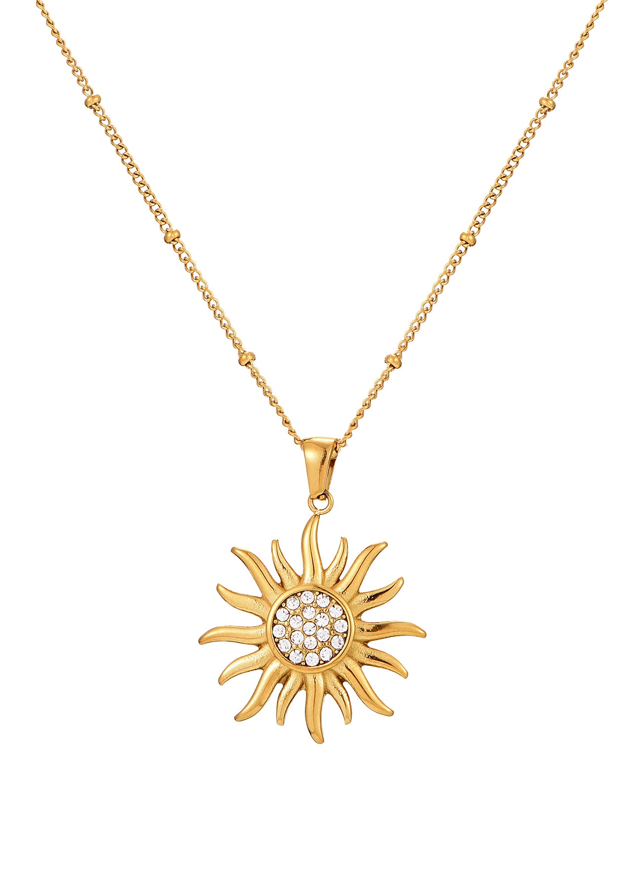 Fanco Glittering Sun Golden Necklace