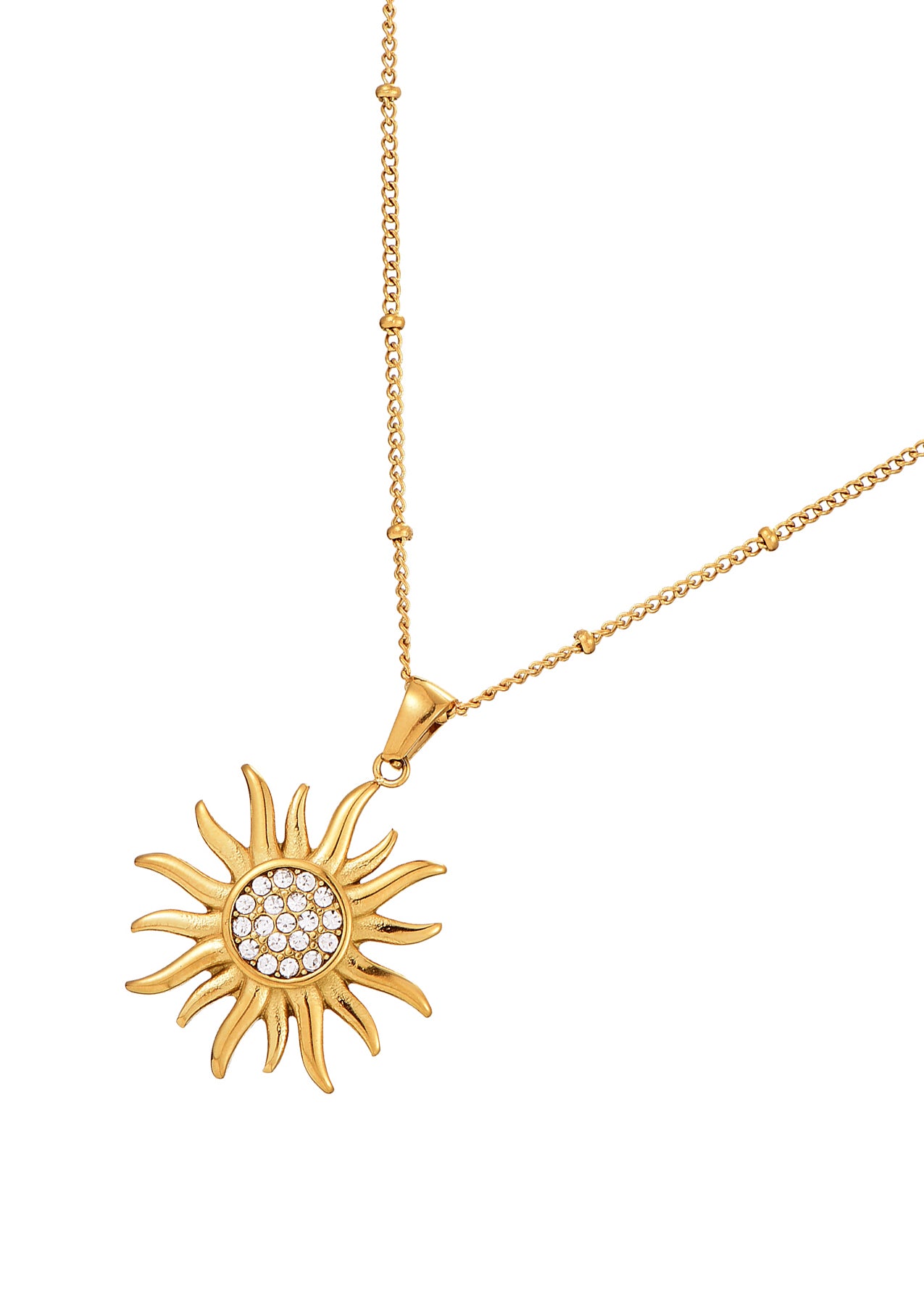 Fanco Glittering Sun Golden Necklace