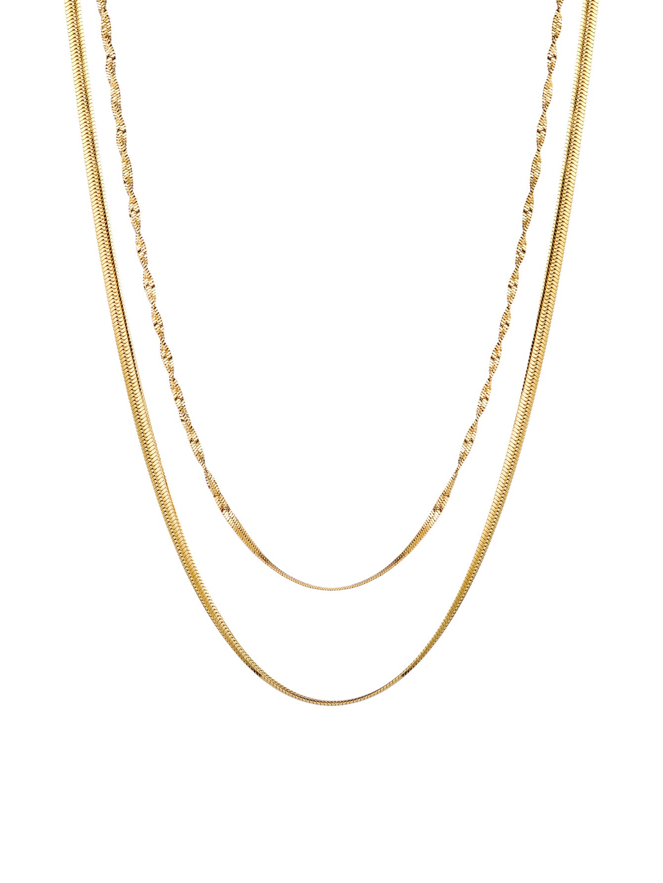 Simple Double-Layer Golden Chain Necklace