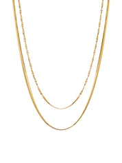 Simple Double-Layer Golden Chain Necklace