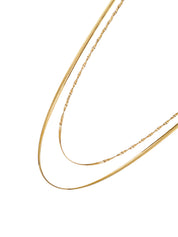 Simple Double-Layer Golden Chain Necklace