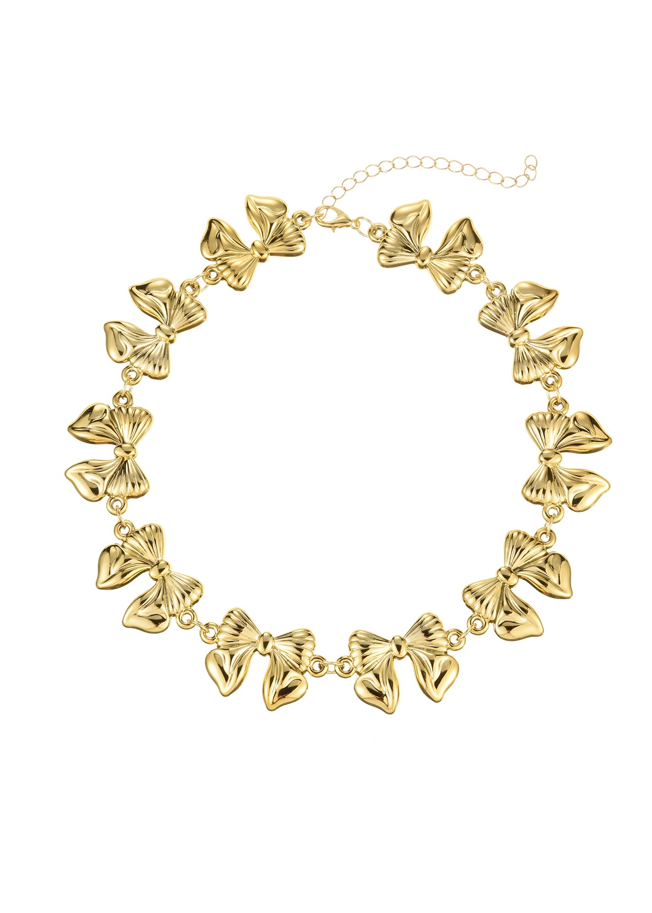 Cleo Giant Bow Golden Choker Necklace