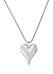 Maeve Melting Heart Silver Long Chain Necklace